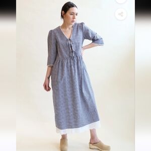 Meadows Mahonia Dress NWT (Navy Gingham, Size 2)